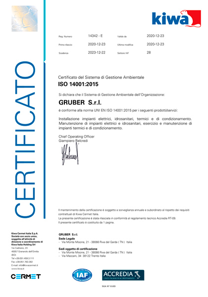 Gruber srl - ISO 14001:2018
